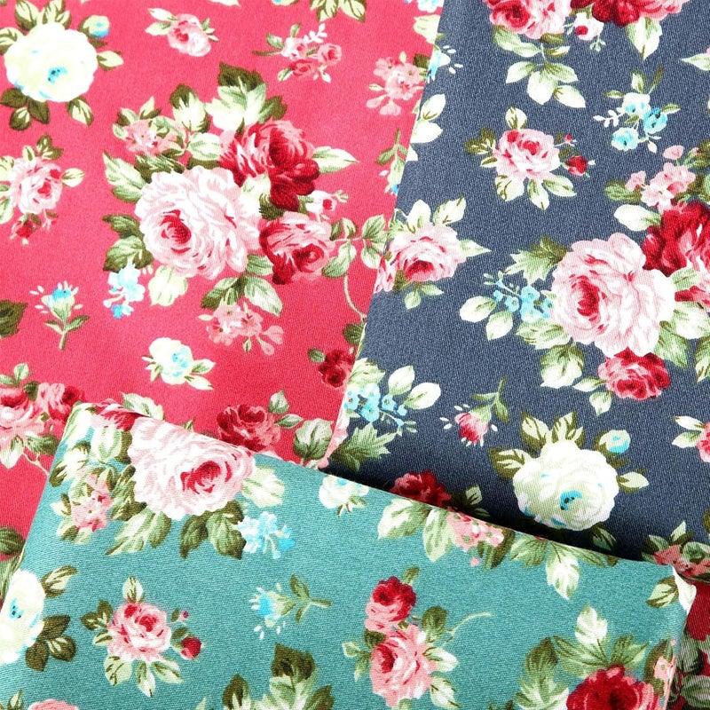 Hanjunzhao 42Pcs 10" Layer Cake Fabric - Vintage Floral Print Cotton Fabric Squares 10x10, Layer Cakes 10 inch Squares for Quilting, Sewing, Quilts, and Crafts - Retro Floral - Image 5